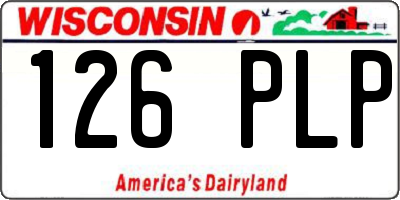 WI license plate 126PLP