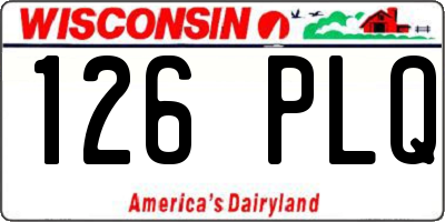 WI license plate 126PLQ