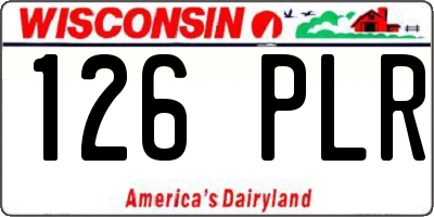 WI license plate 126PLR