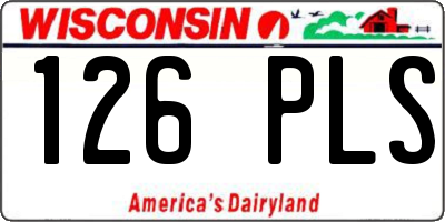 WI license plate 126PLS