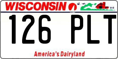 WI license plate 126PLT