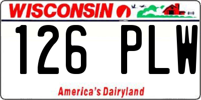 WI license plate 126PLW