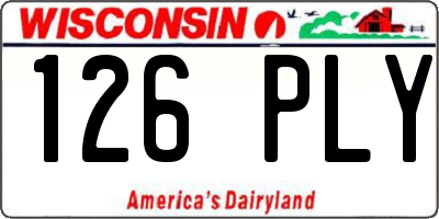 WI license plate 126PLY