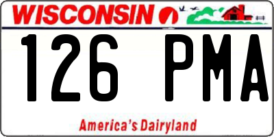 WI license plate 126PMA
