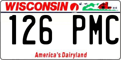 WI license plate 126PMC