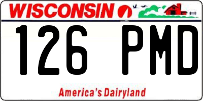 WI license plate 126PMD