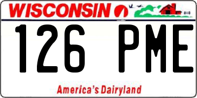 WI license plate 126PME