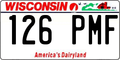 WI license plate 126PMF