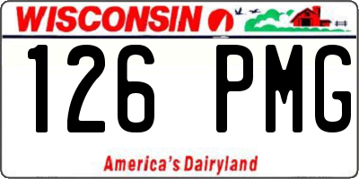WI license plate 126PMG