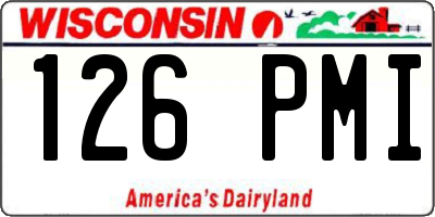 WI license plate 126PMI