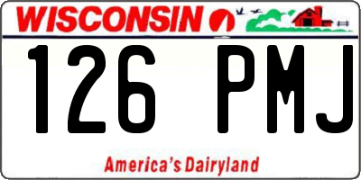 WI license plate 126PMJ
