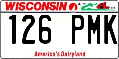 WI license plate 126PMK