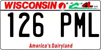 WI license plate 126PML