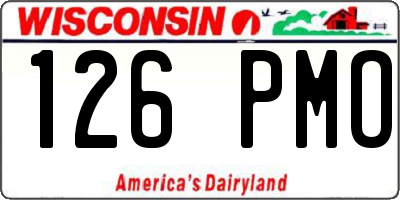 WI license plate 126PMO