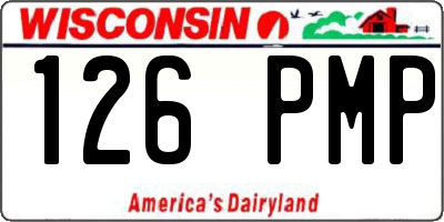 WI license plate 126PMP