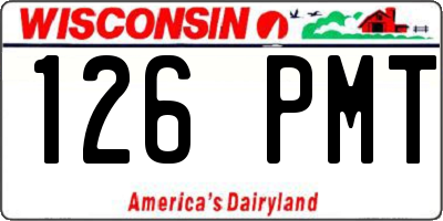 WI license plate 126PMT