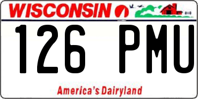 WI license plate 126PMU