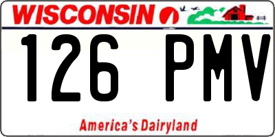 WI license plate 126PMV