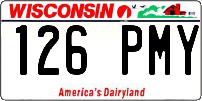 WI license plate 126PMY