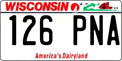 WI license plate 126PNA