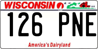 WI license plate 126PNE