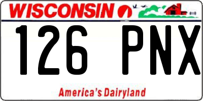 WI license plate 126PNX