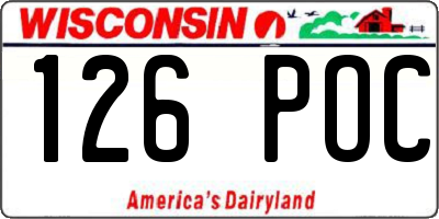 WI license plate 126POC