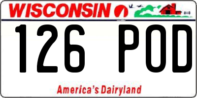 WI license plate 126POD