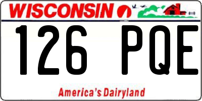 WI license plate 126PQE