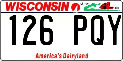 WI license plate 126PQY