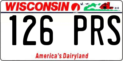 WI license plate 126PRS