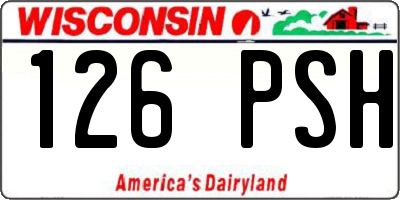 WI license plate 126PSH