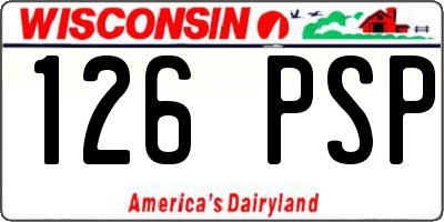 WI license plate 126PSP