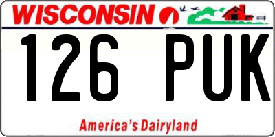 WI license plate 126PUK