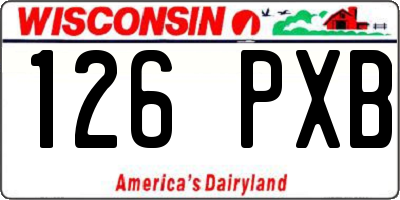 WI license plate 126PXB