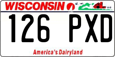 WI license plate 126PXD