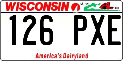 WI license plate 126PXE