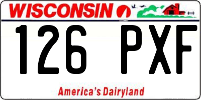 WI license plate 126PXF