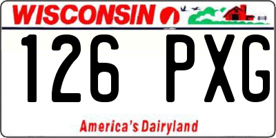 WI license plate 126PXG