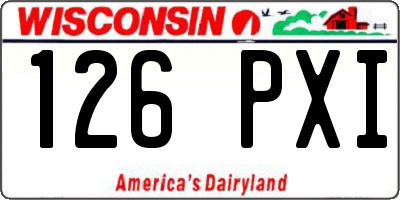 WI license plate 126PXI