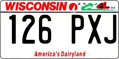 WI license plate 126PXJ
