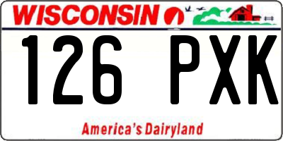WI license plate 126PXK