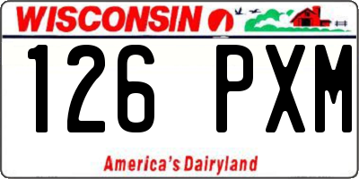 WI license plate 126PXM
