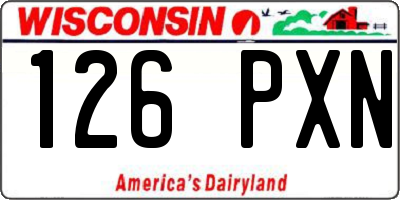 WI license plate 126PXN