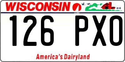 WI license plate 126PXO