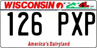 WI license plate 126PXP