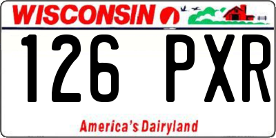 WI license plate 126PXR