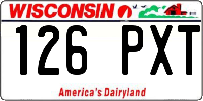 WI license plate 126PXT