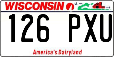 WI license plate 126PXU