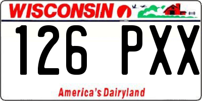 WI license plate 126PXX